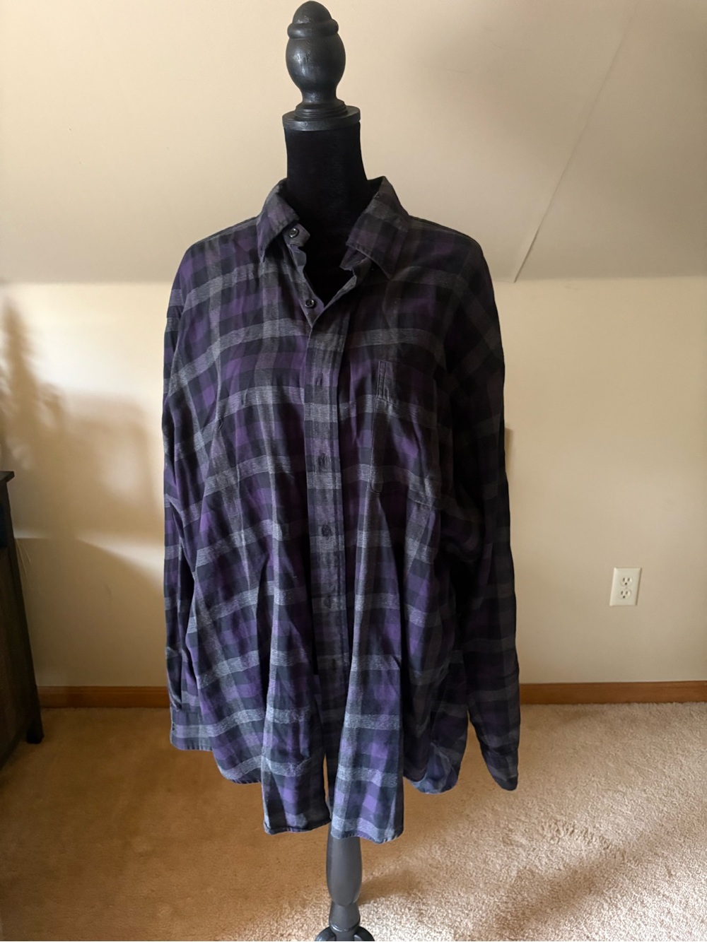Women's Purple & Black Plaid Overshirt shirt